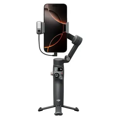 DJI Osmo Mobile 8 – Stabilisateur gimbal pour smartphone – Pliable – Attache magnétique – Portrait/Paysage – 10h d’autonomie – BT 5.3 – Module multifonctionnel – Barre d’extension intégrée
