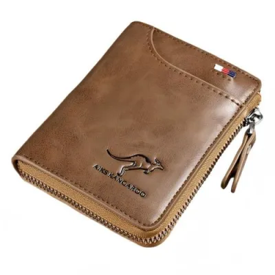 Fashion All Portefeuille homme en cuir PU -Porte-cartes compact à fermeture éclair
